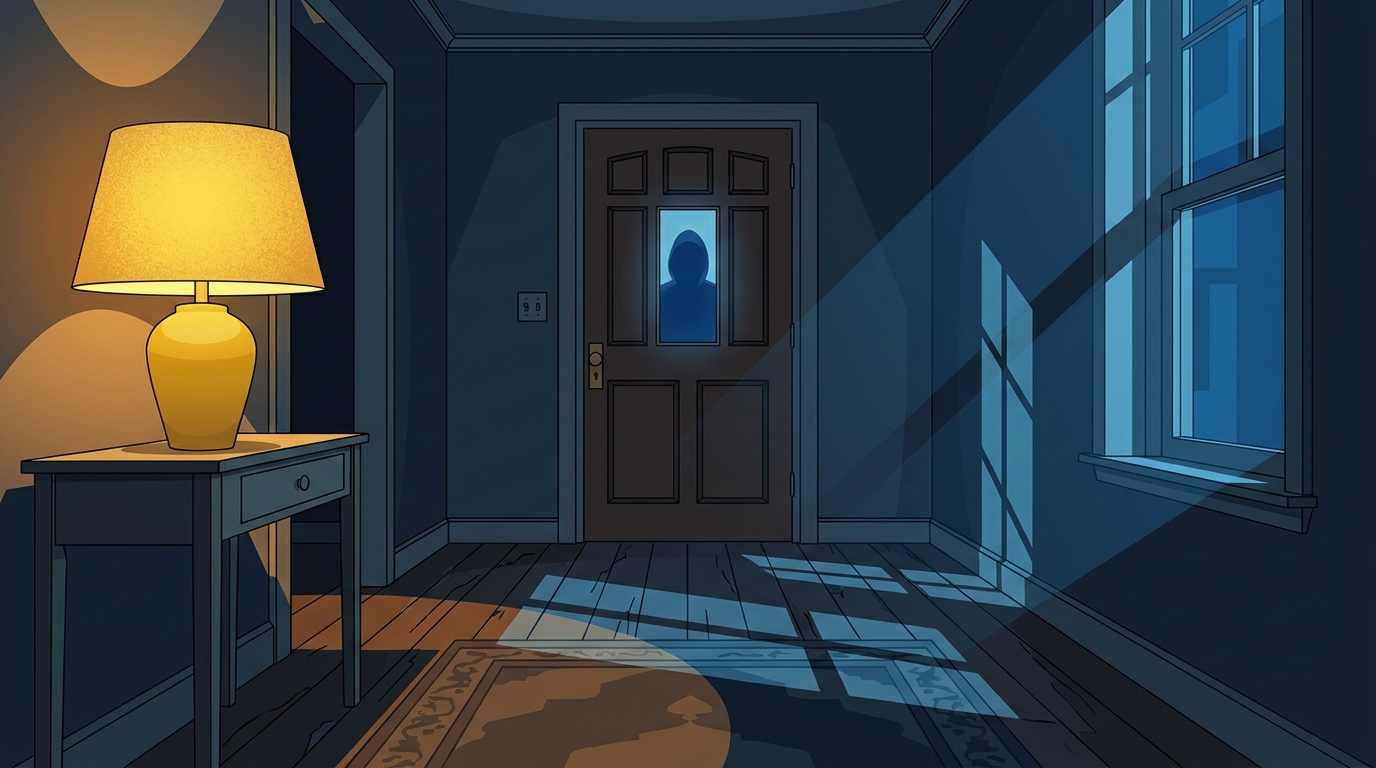 Alguém batendo na porta à noite